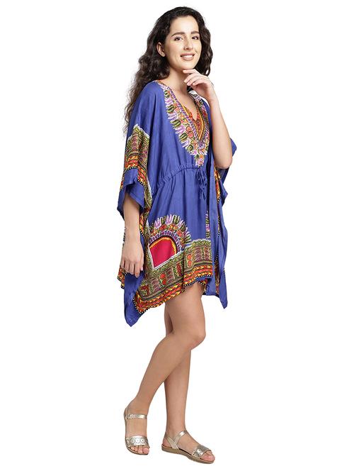 v-neck printed kaftan dress - 17997403 - Very Small Image - 1