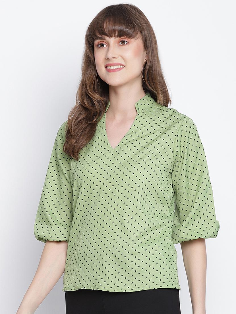 women's straight mandarin neck top
