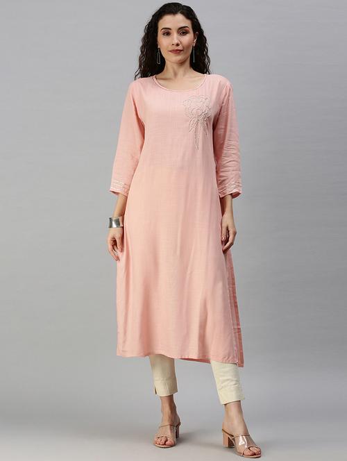 women's straight kurta - 18292901 - Very Small Image - 1