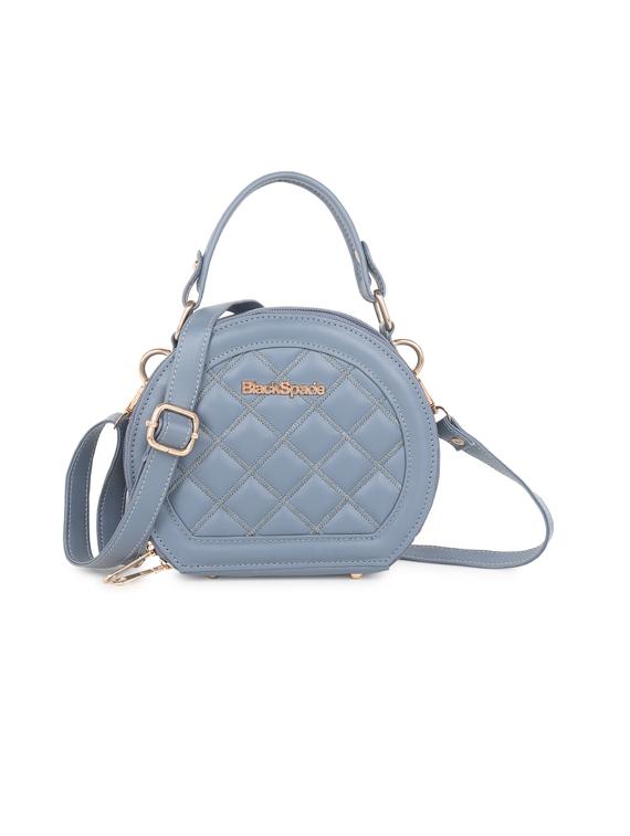 light blue textured regular sling bag