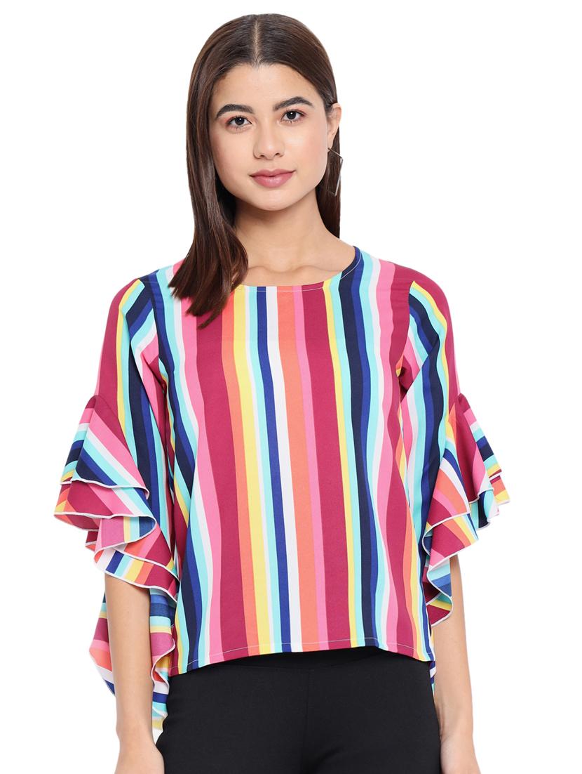 women's straight round neck top