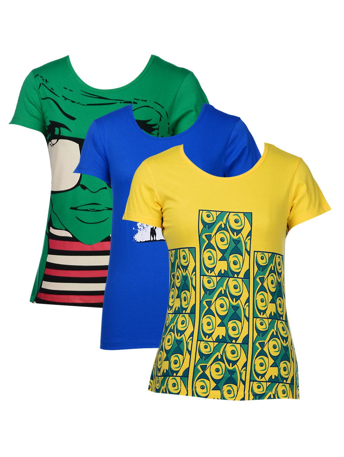 Cotton Basics-t-shirts In A Pack Of 3 - STYLE QUOTIENT BY NOI