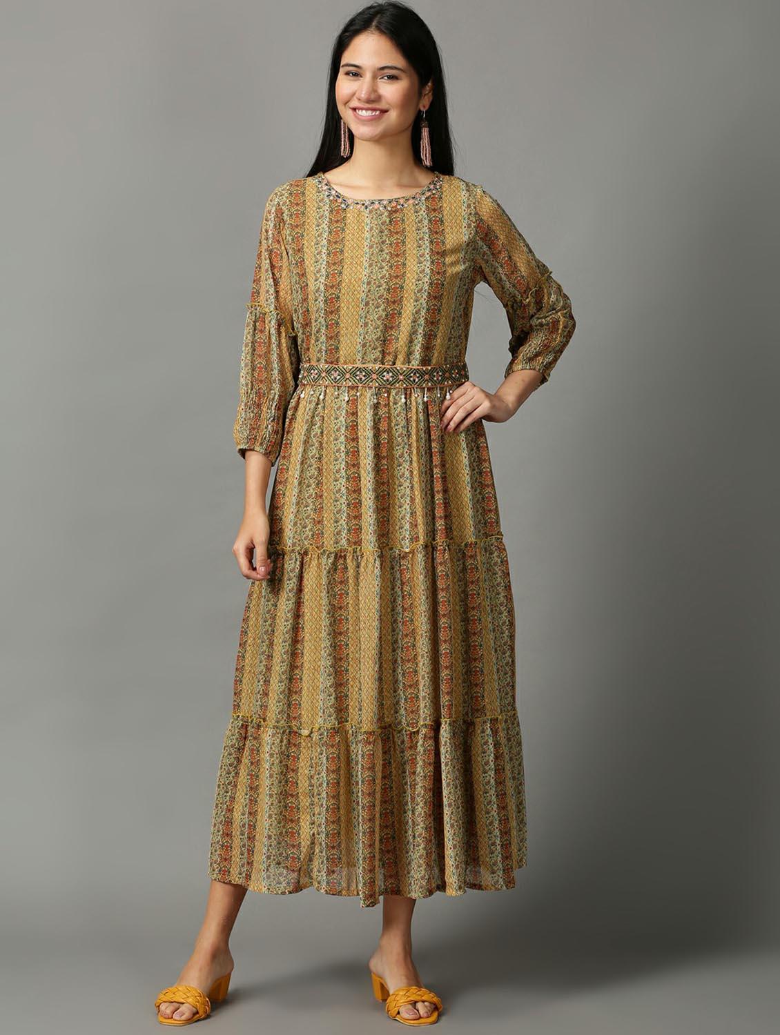 women's tiered dress printed dress