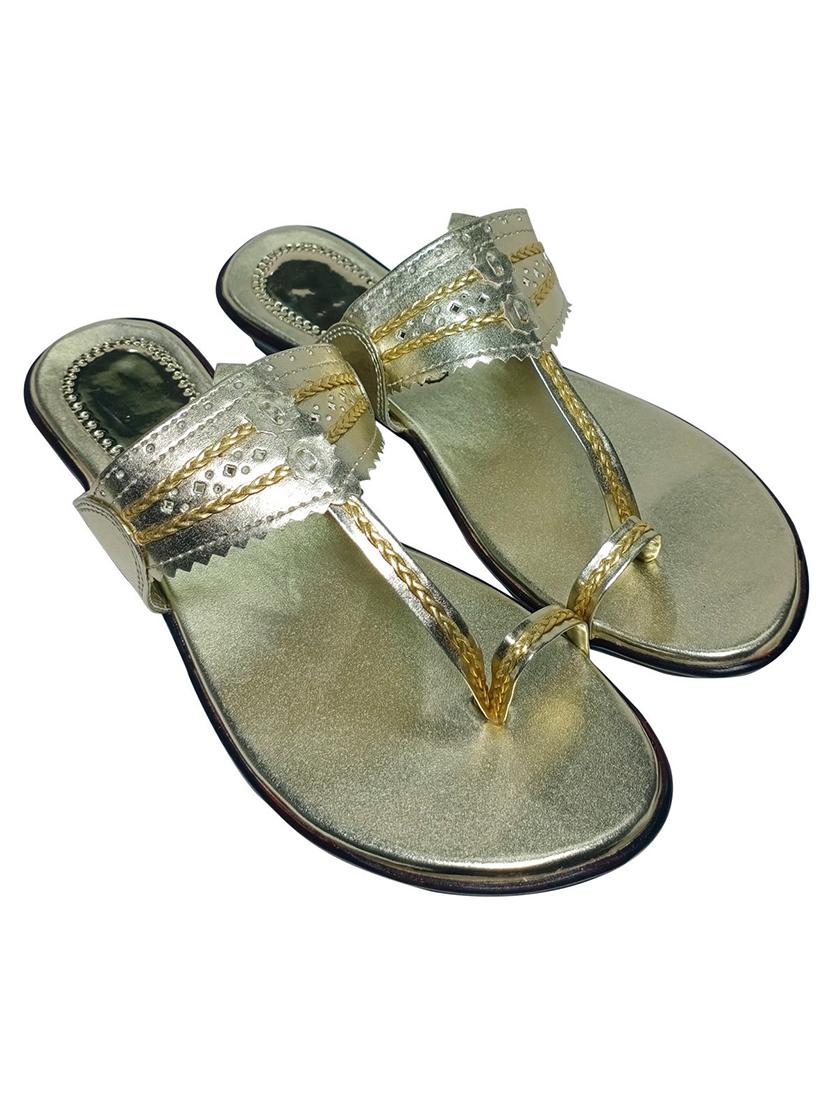 gold one toe sandal