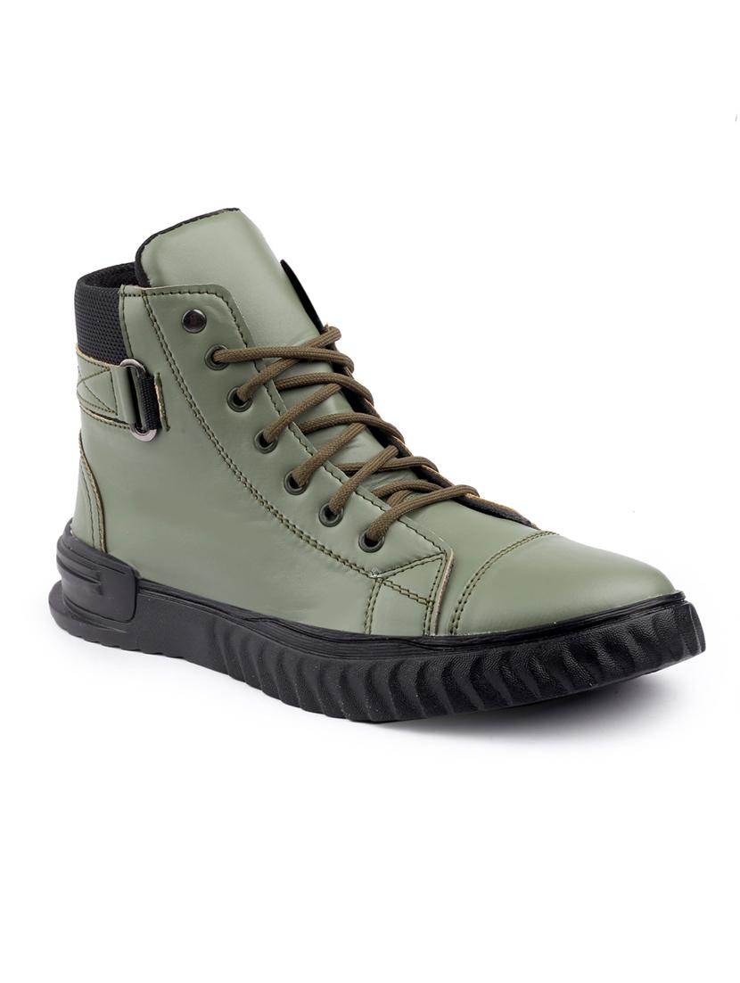 men solid lace up sneakers
