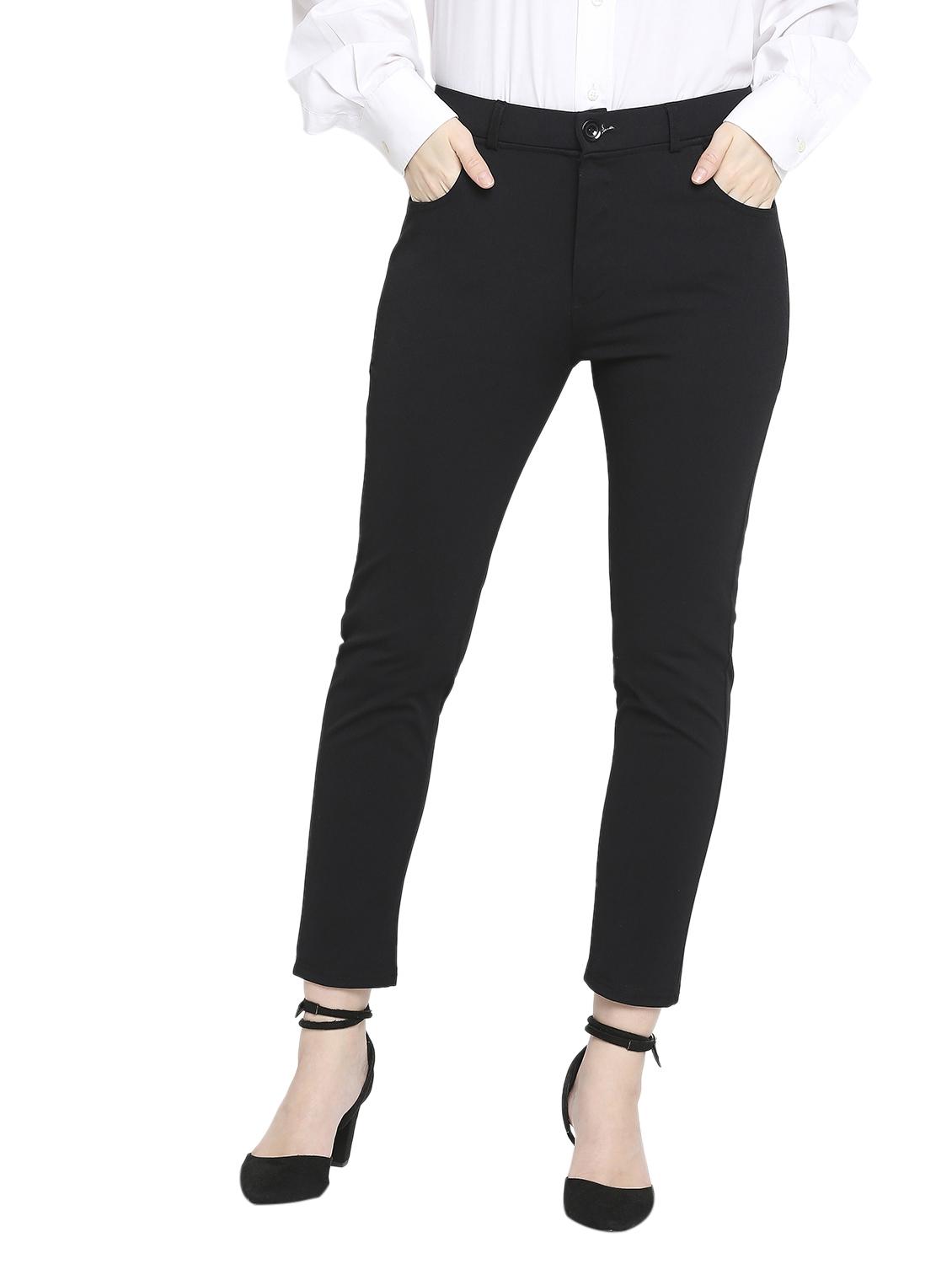 black solid formal trouser