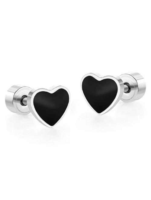 heart shaped black stud earrings - 18910438 - Very Small Image - 1