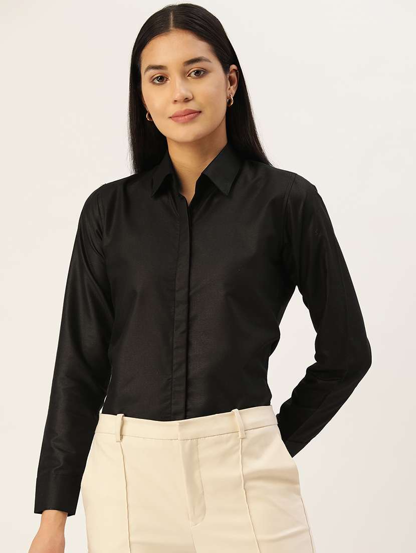 long sleeved solid regular shirt