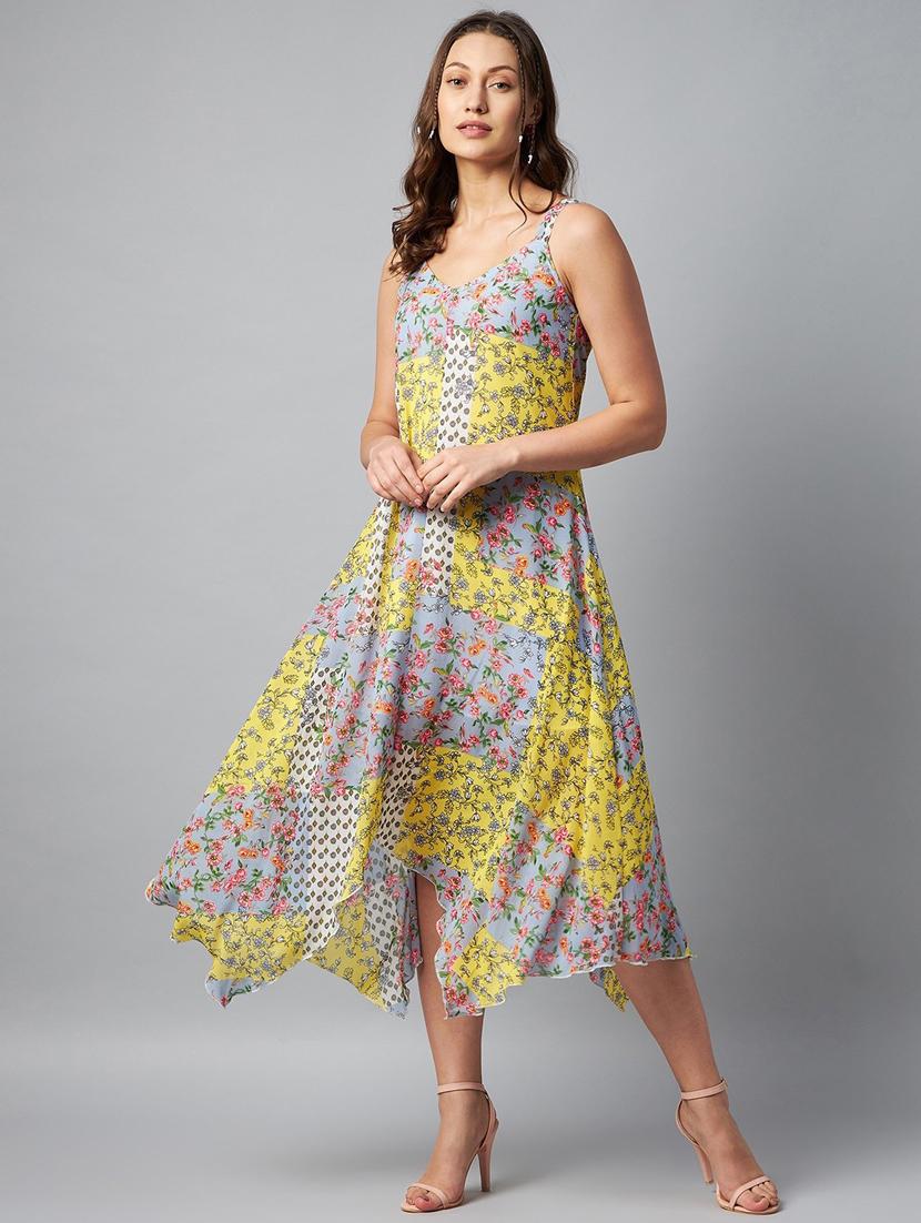 women's fit & flare self design dress