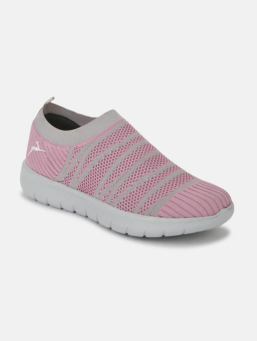 pink fabric slip on casual shoes