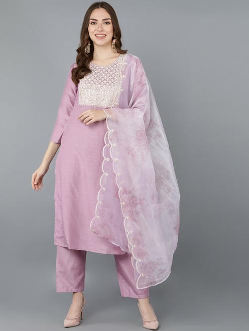 embroidery work suit set - 19817339 - Very Small Image - 1