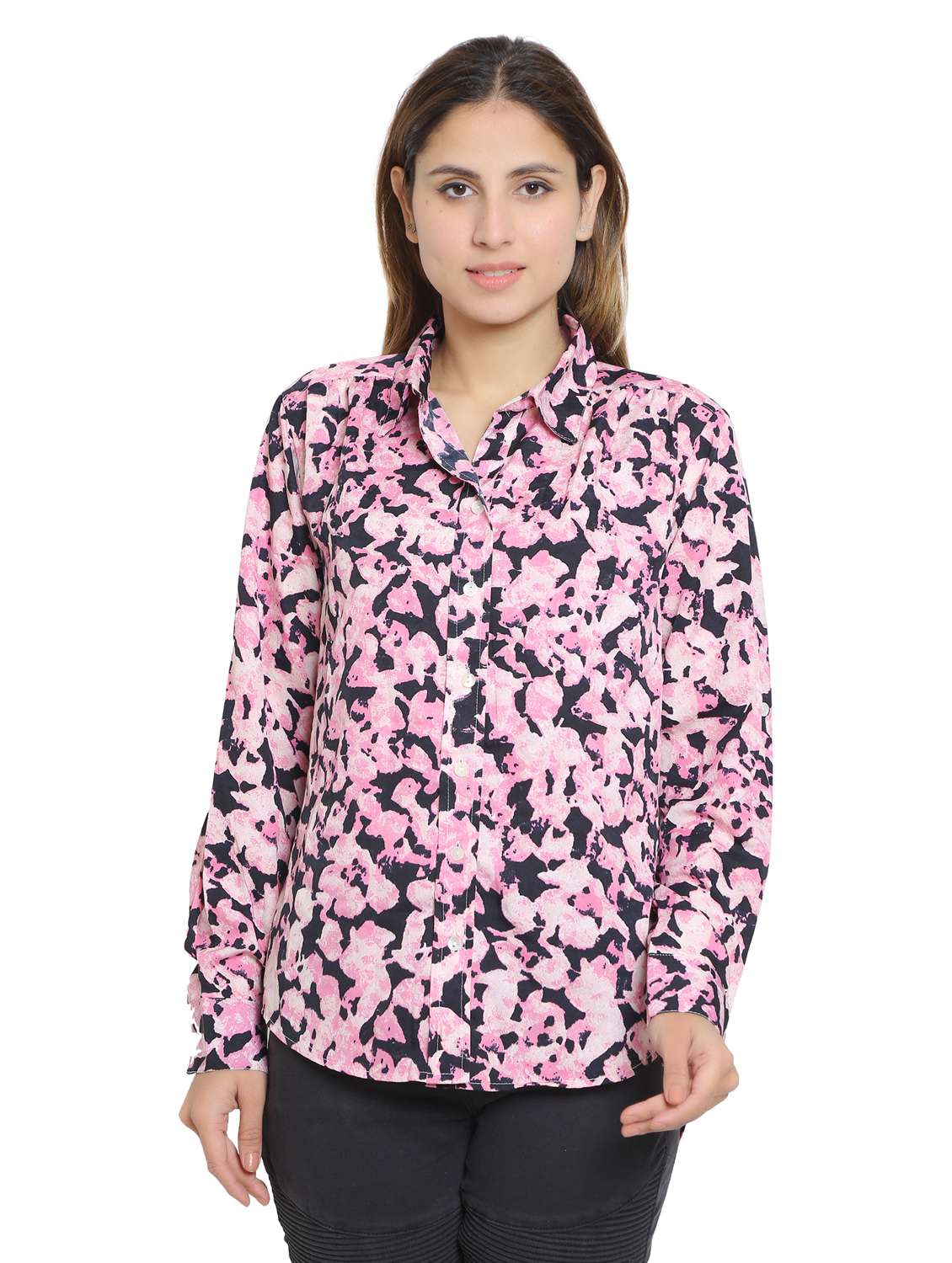 pink crepe regular shirt