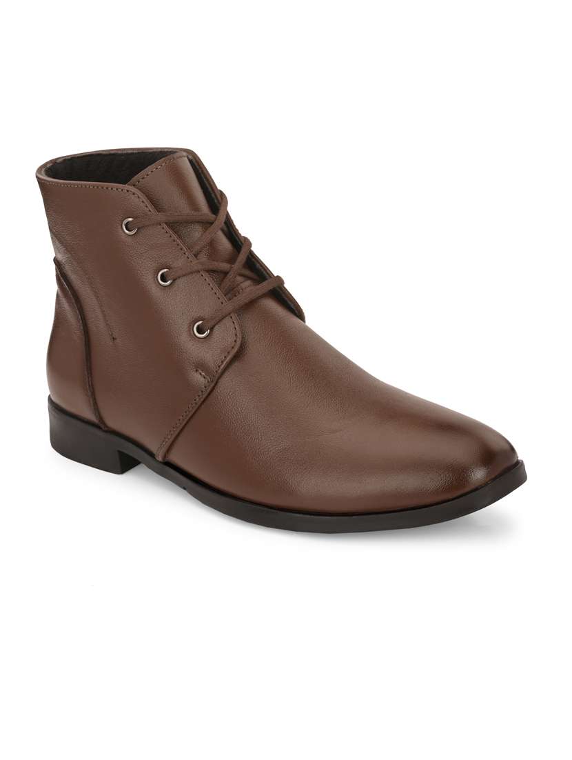 brown leather lace up boot