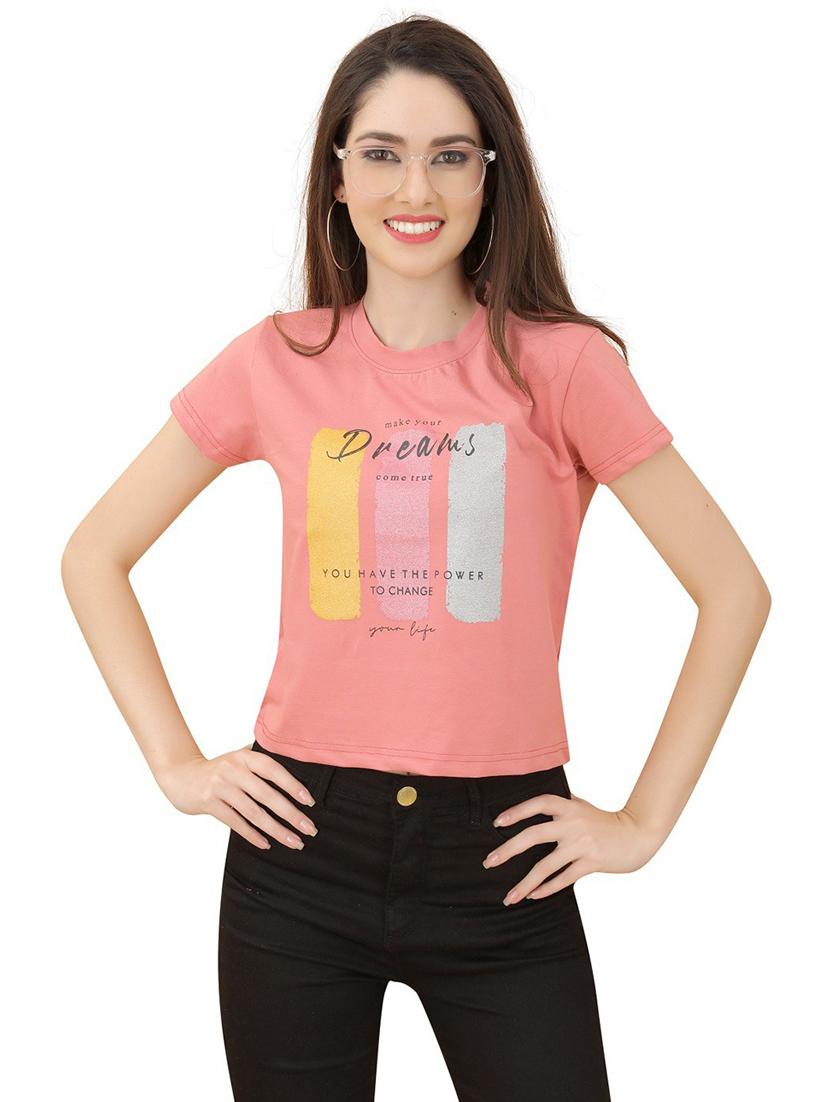 women's crop round neck top