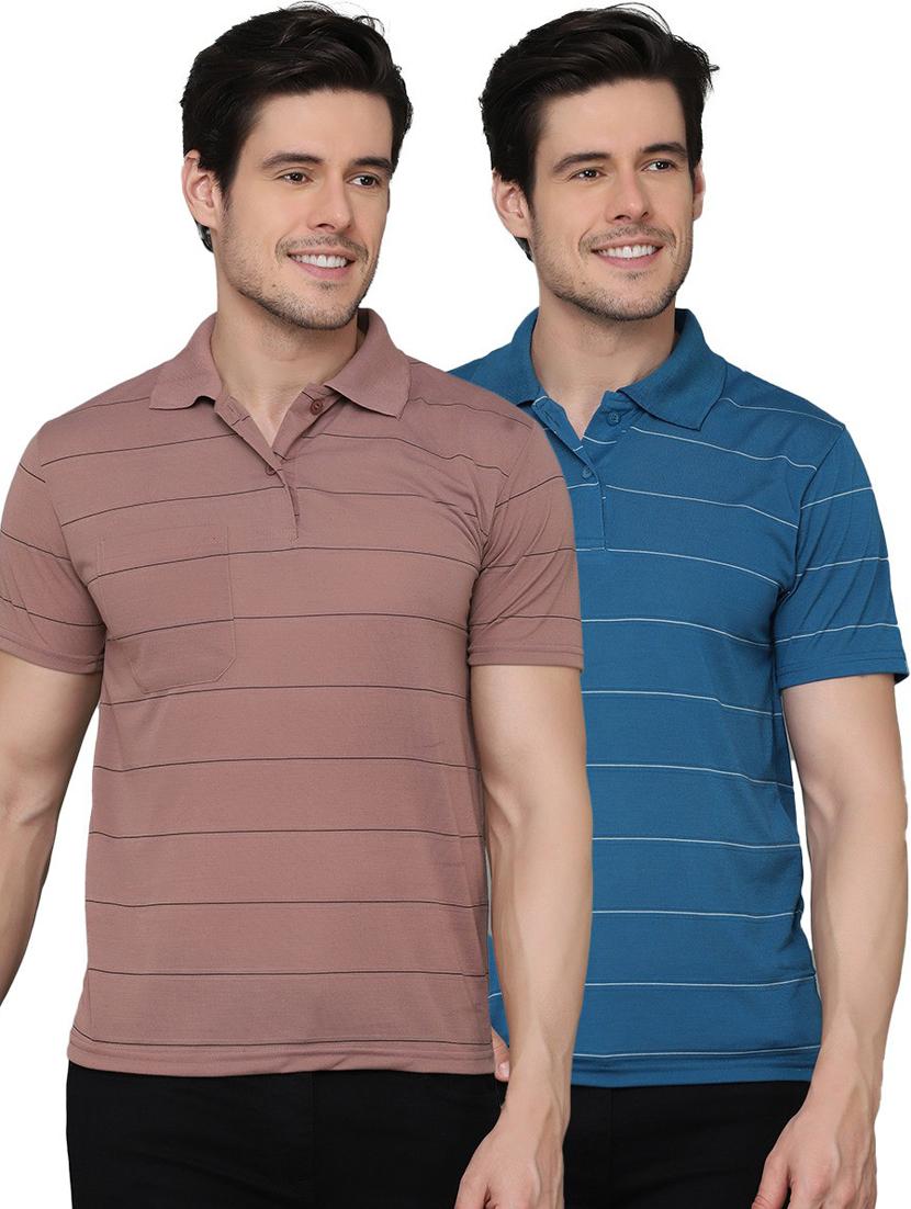 pack of 2 striped polo t-shirts