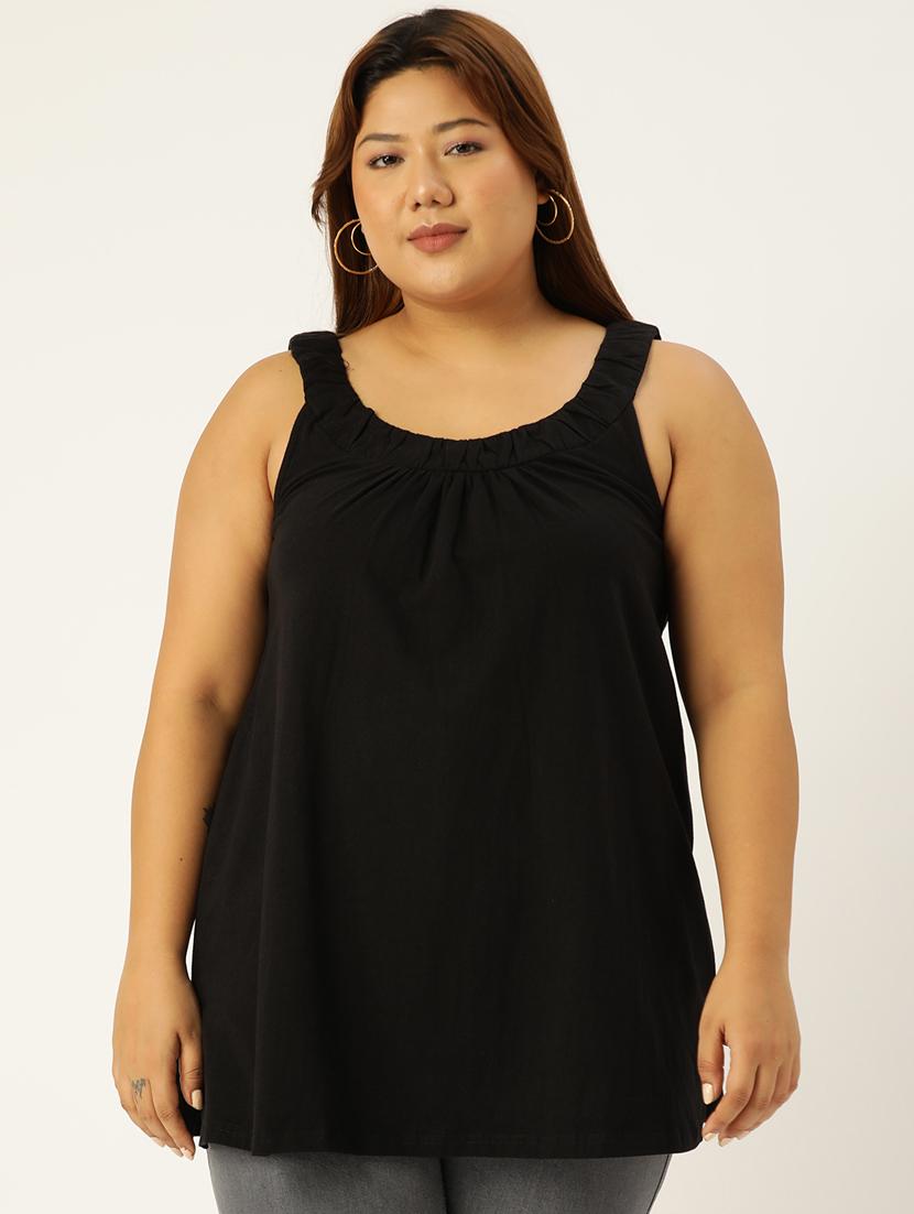 women's plus round neck top