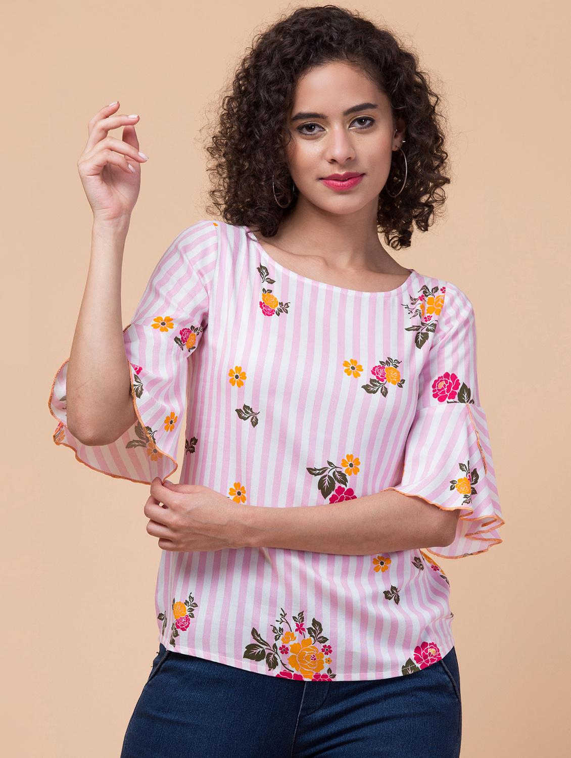 women's straight round neck top