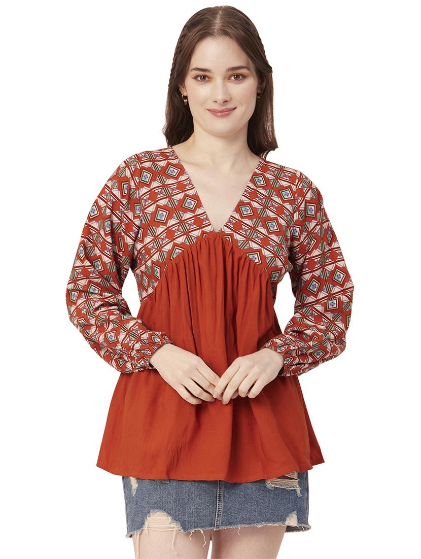 women's a line v neck top