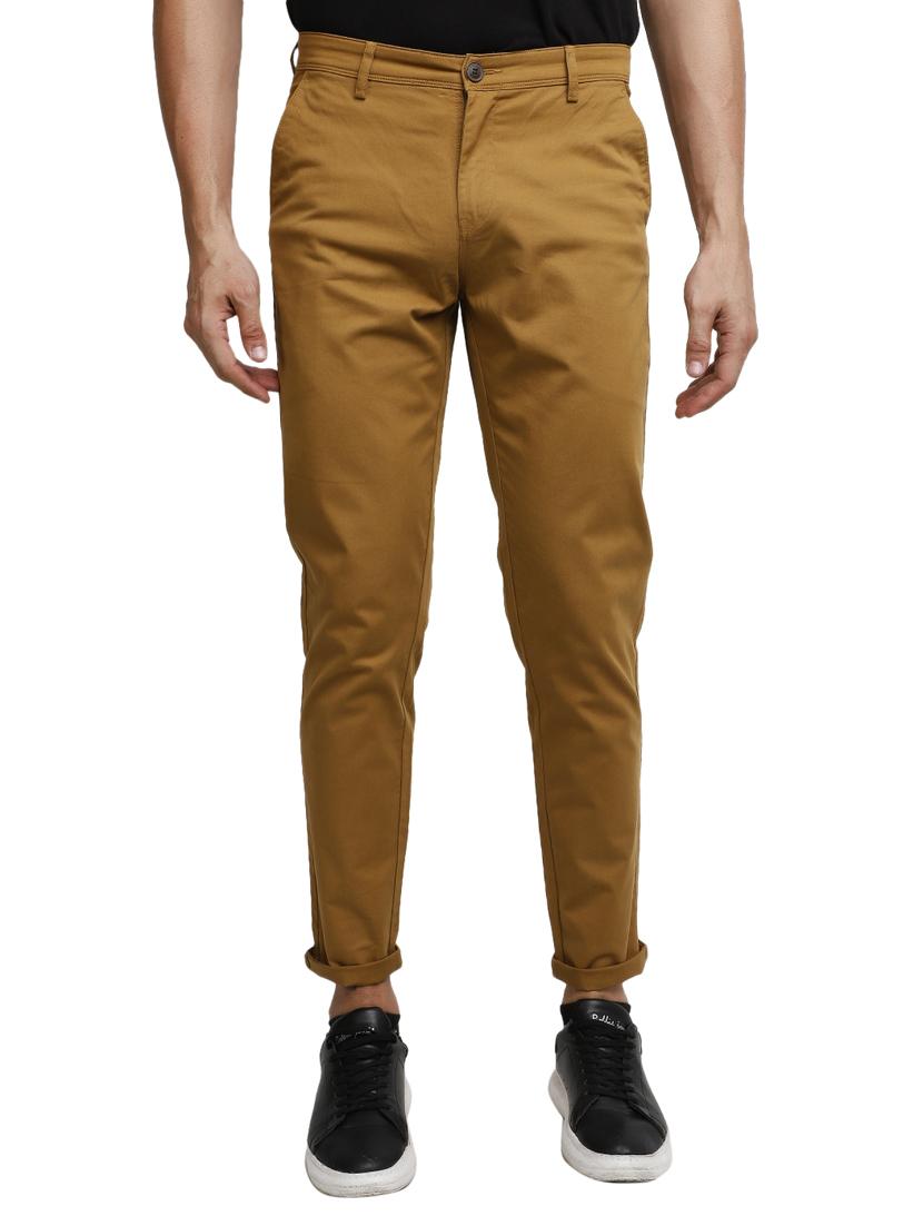 men's solid mid rise chinos