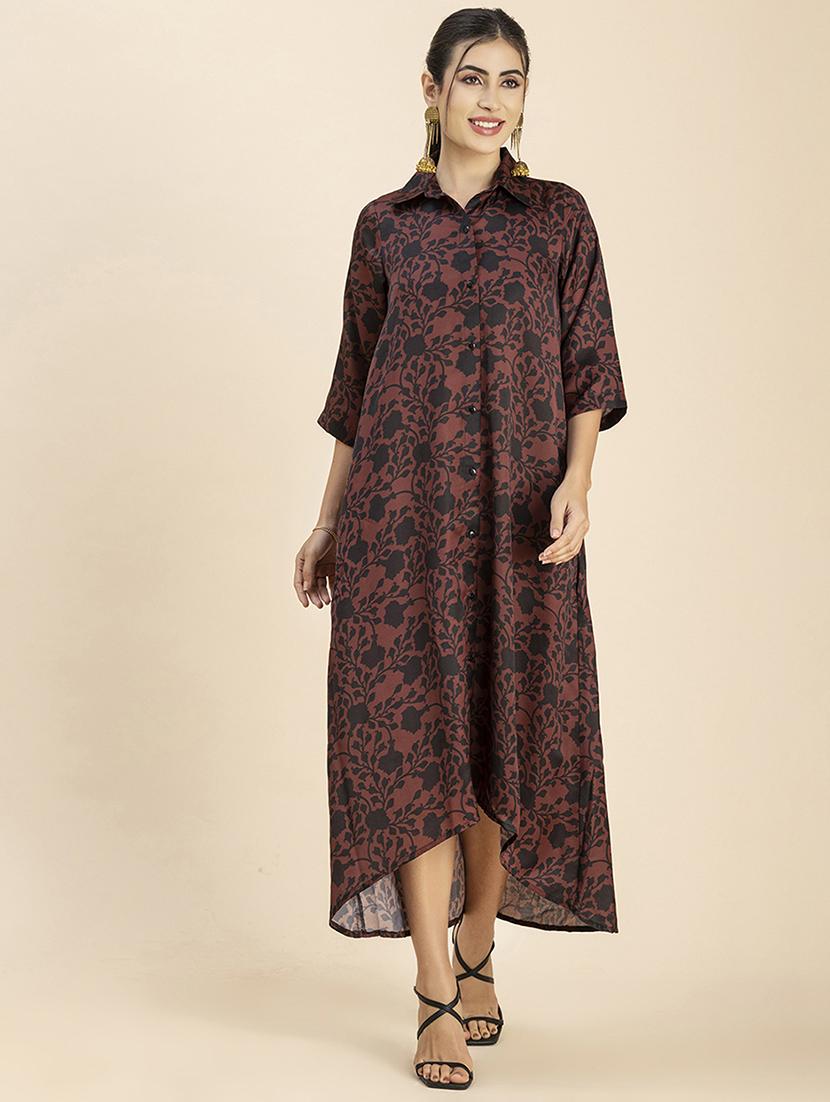 women's high low floral dress