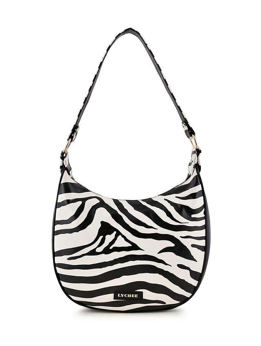 white leatherette (pu) hobo handbag