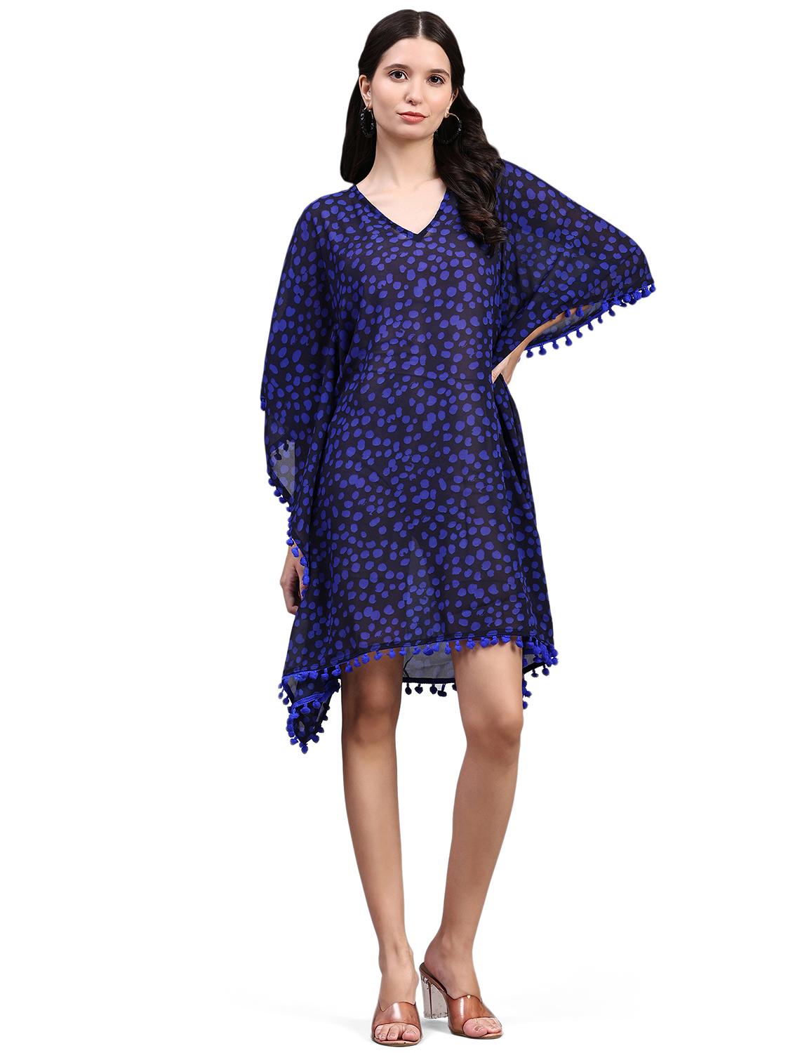 women multi color crepe kaftan tunic