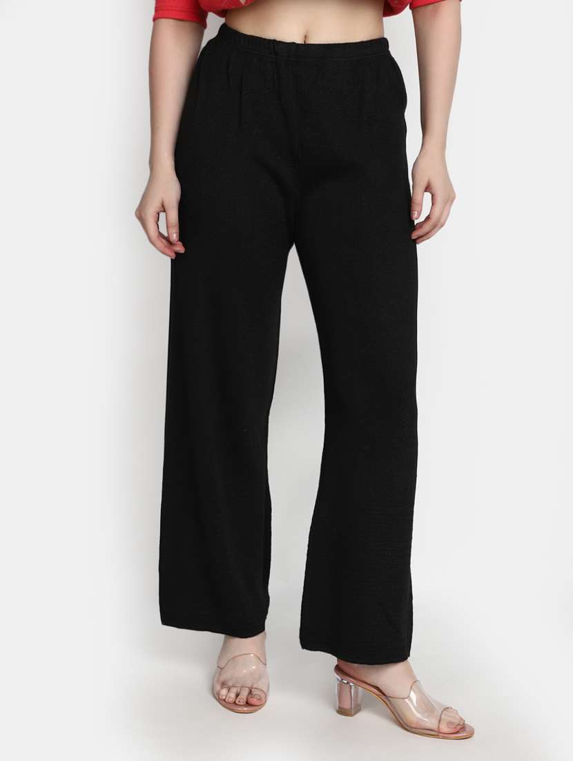 women solid flat front chinos trouser