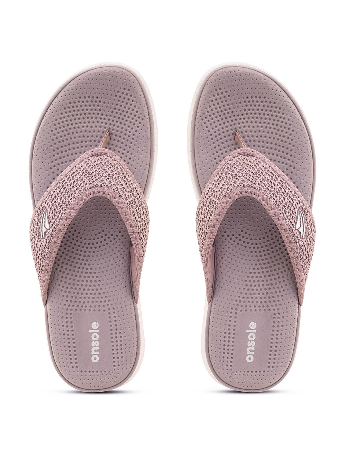 women textured nude colored flip flop