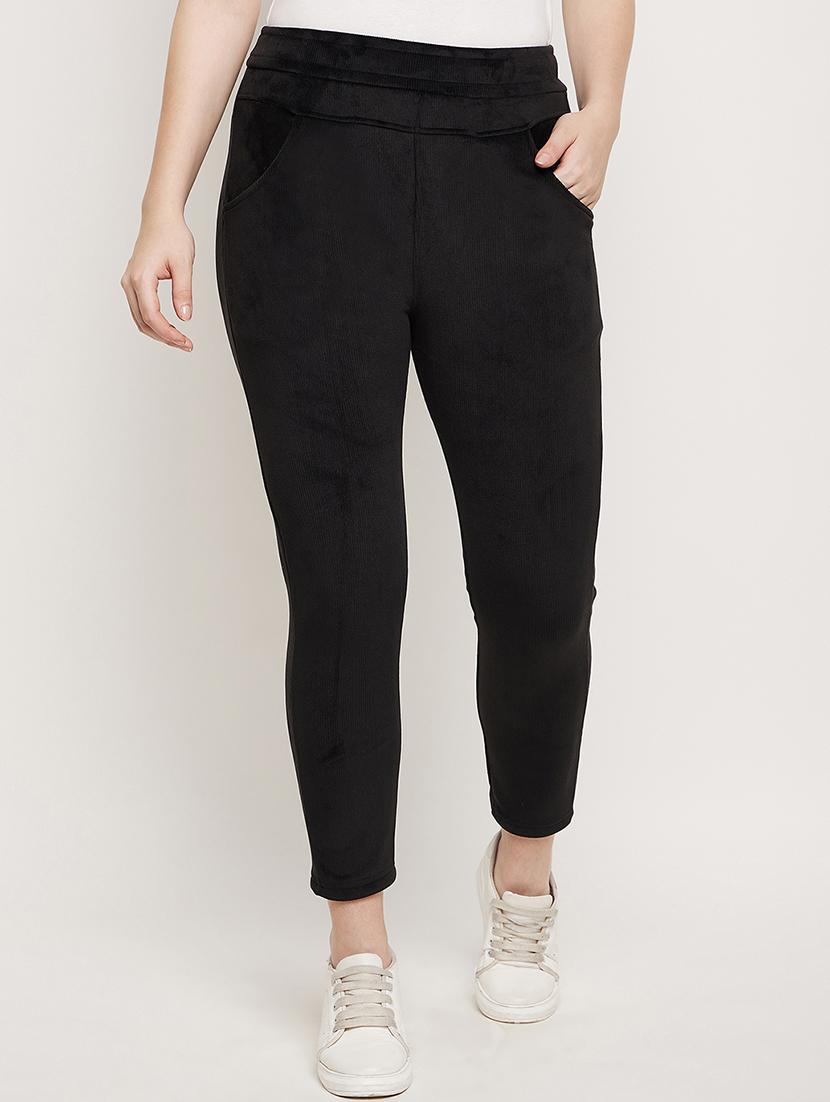black corduroy treggings trouser
