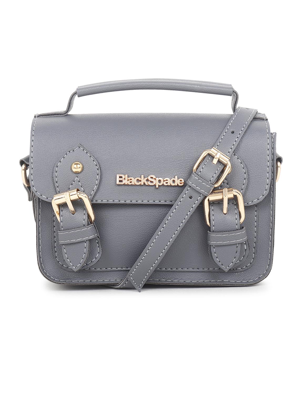 grey leatherette (pu) sling bag