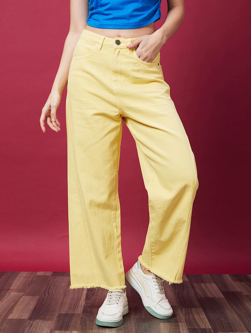 women's plain wide leg jeans