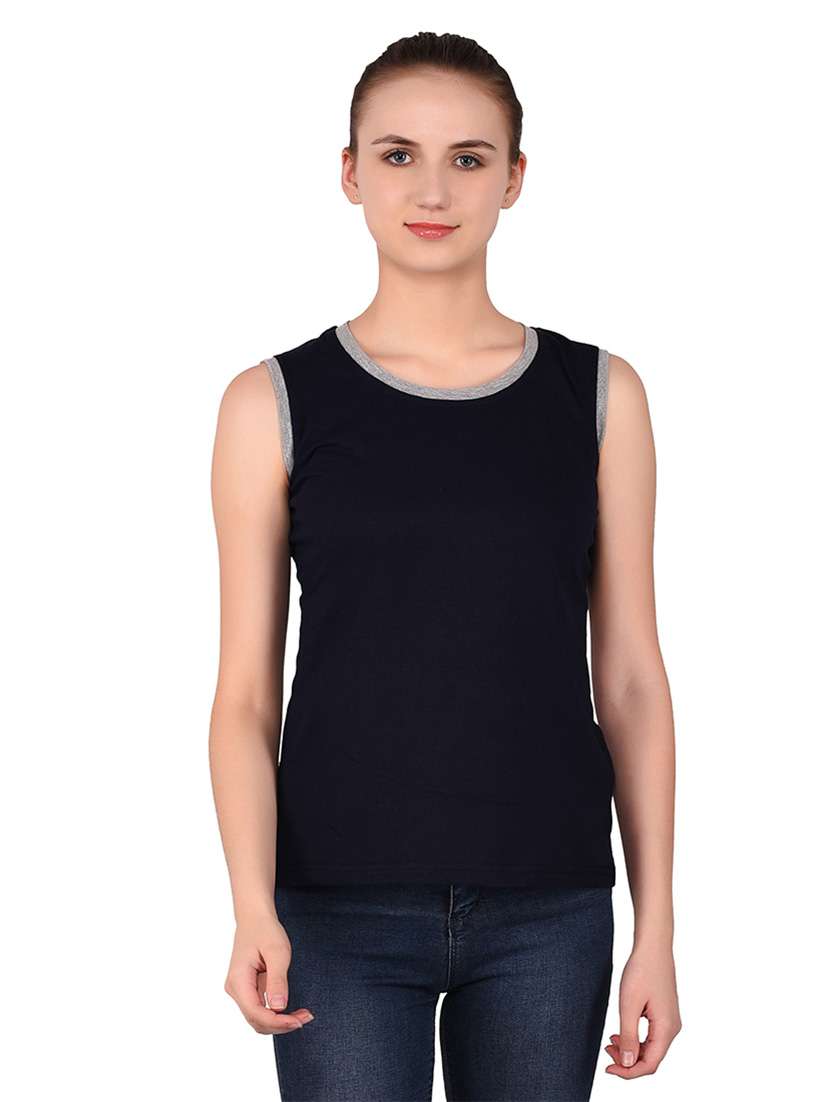 women solid round neck t-shirt