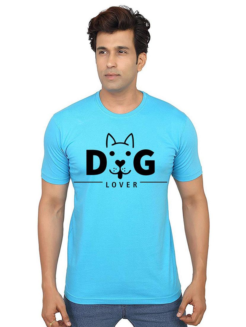 men round neck chest print t-shirts