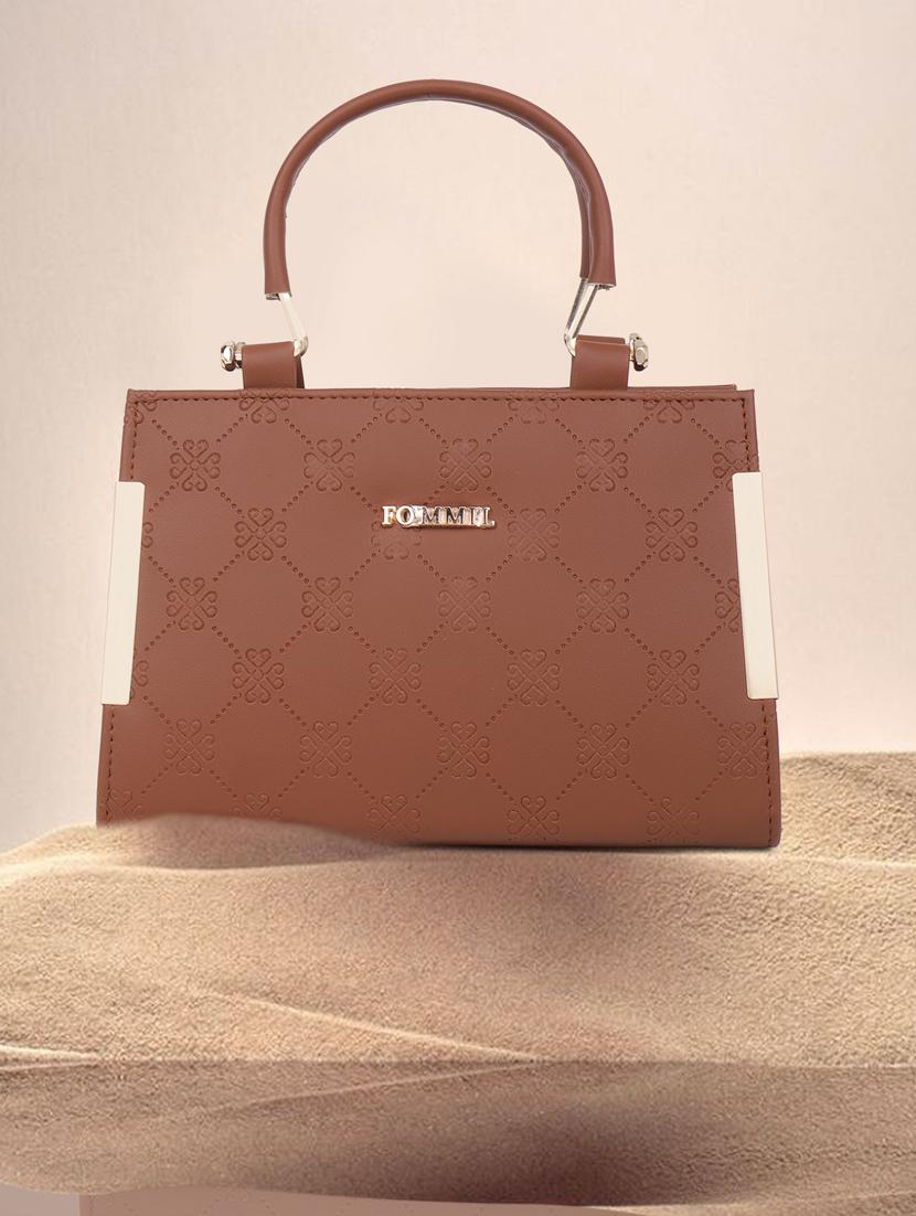 tan textured handbag