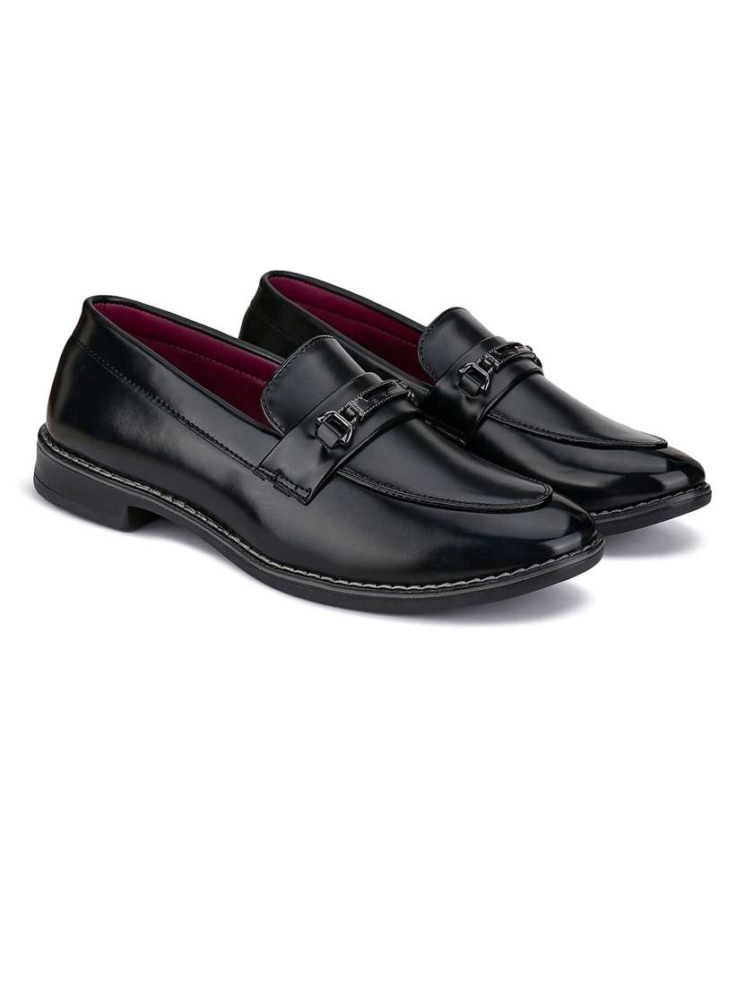 black slip on formal shoes