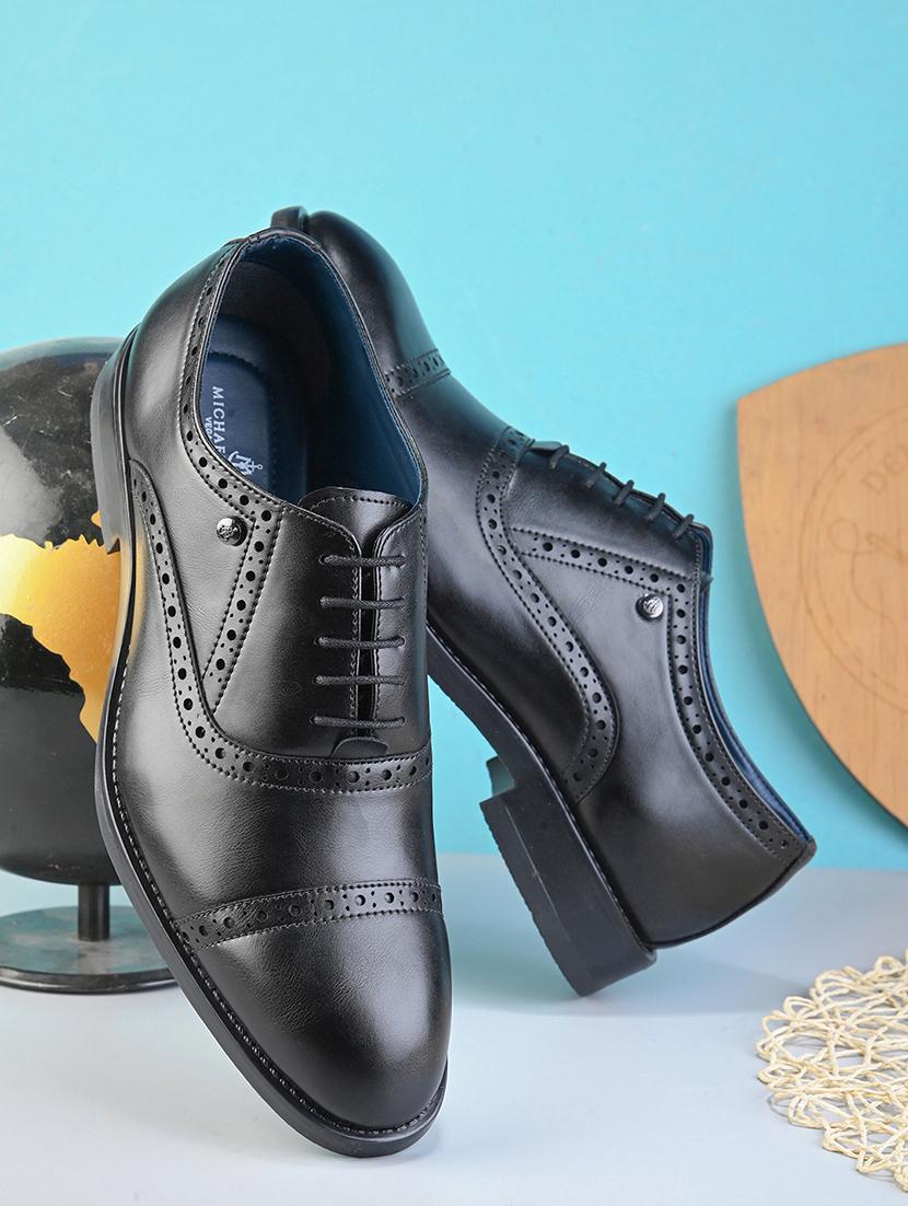 black pvc laceup brouges
