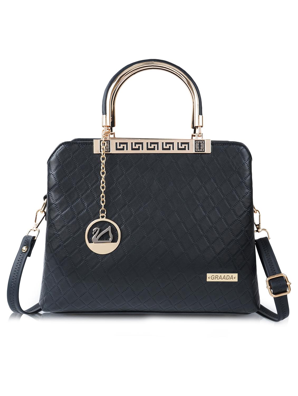 black leatherette (pu) handbag