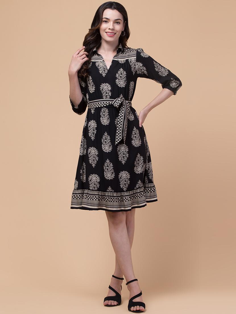 black rayon a-line dress