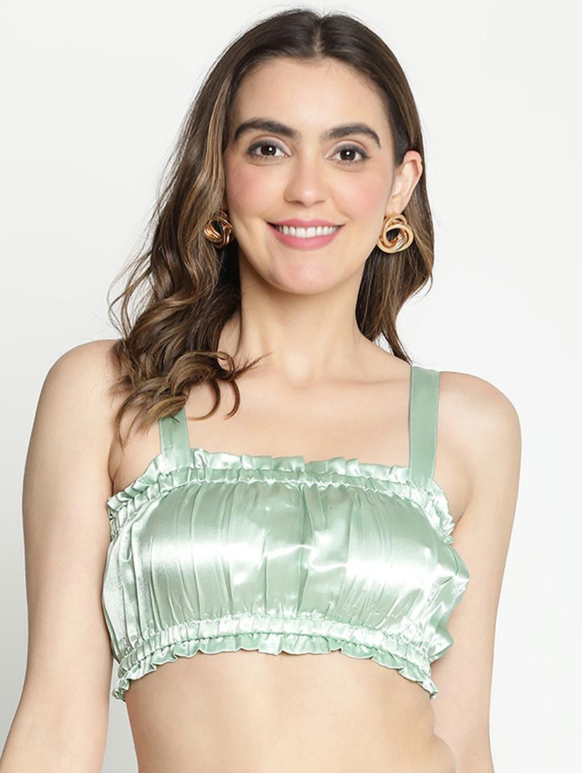 neo mint solid crop top
