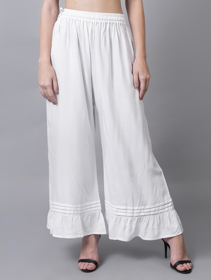 women solid flared palazzo
