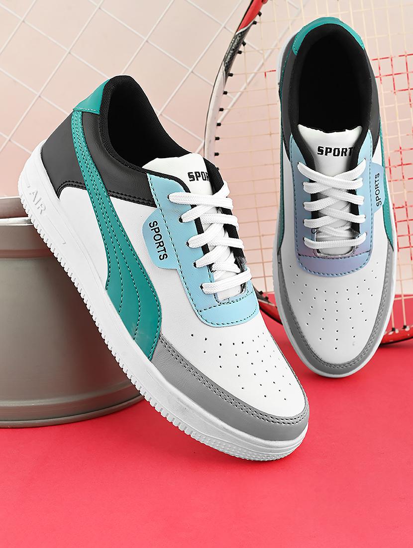 men color block lace up sneakers