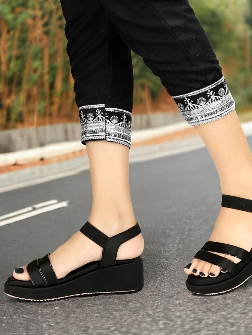 women black platforms wedge
