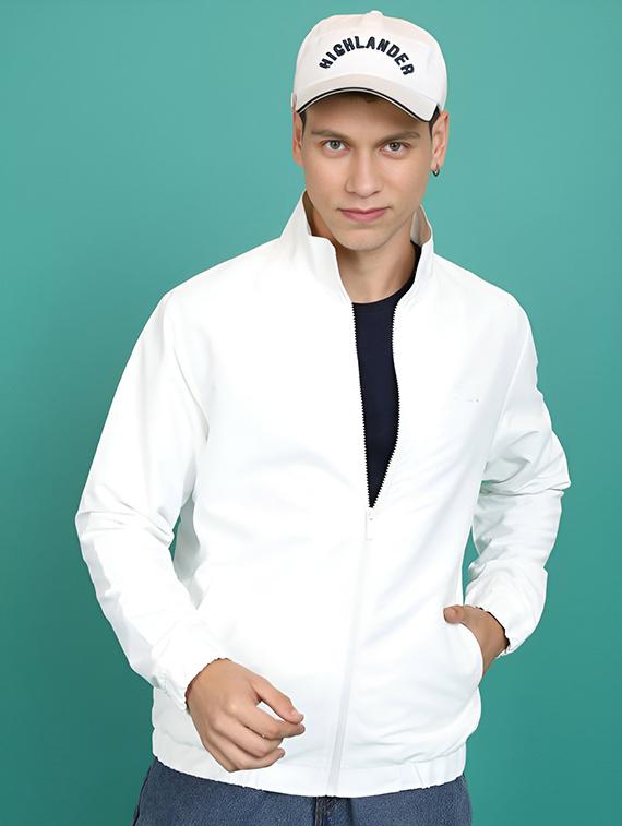 men solid long sleeve casual jacket