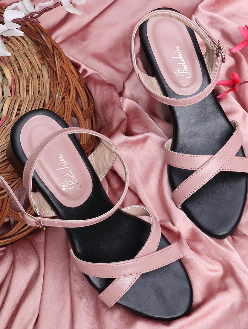 women solid ankle strap sandal