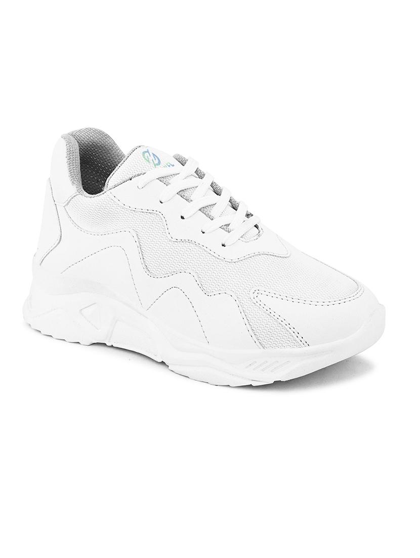 women white lace-up casual shoes