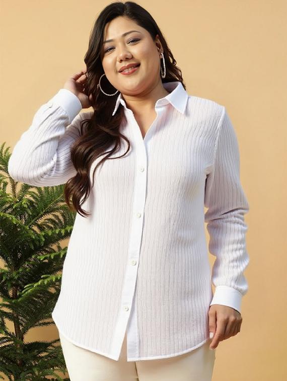 women solid long sleeve regular fit shirt