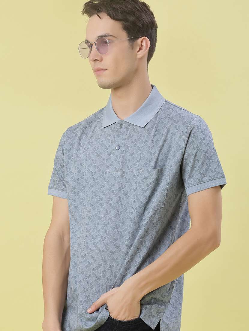 men printed short sleeve regular fit polo t-shirt