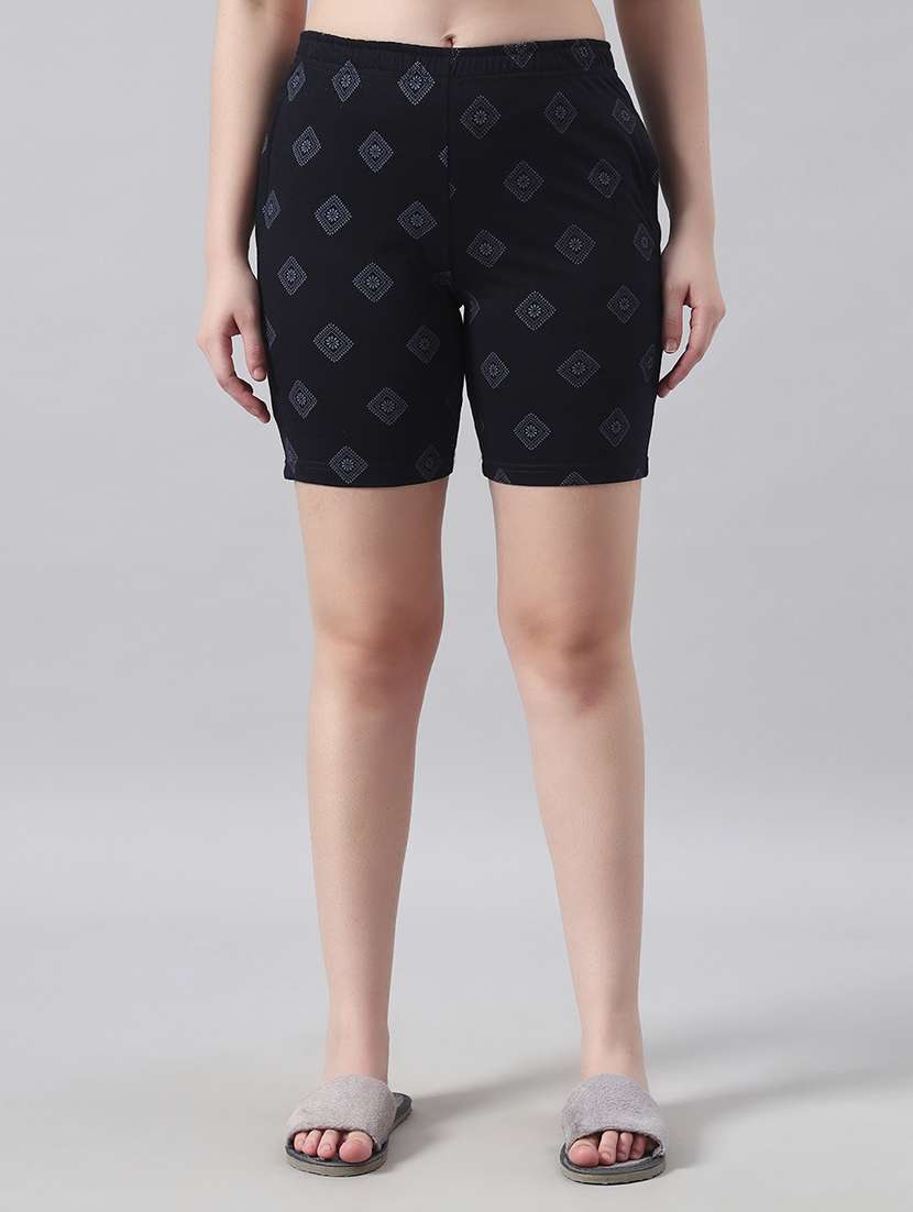 women printed mid rise loung wear shorts