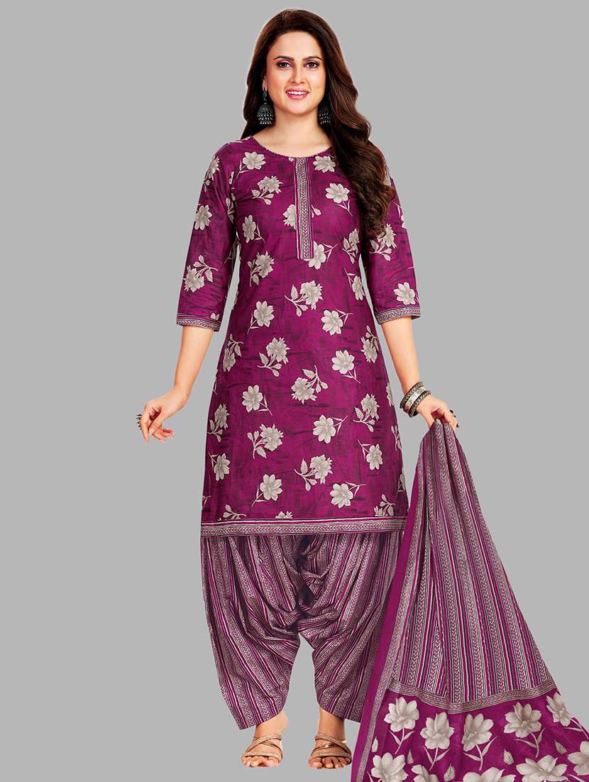 women floral printed unstitched salwar suit set