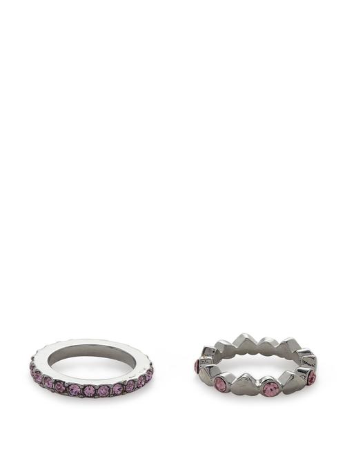 Silver Diamond Studded Rings - Set Of 2 - Addons